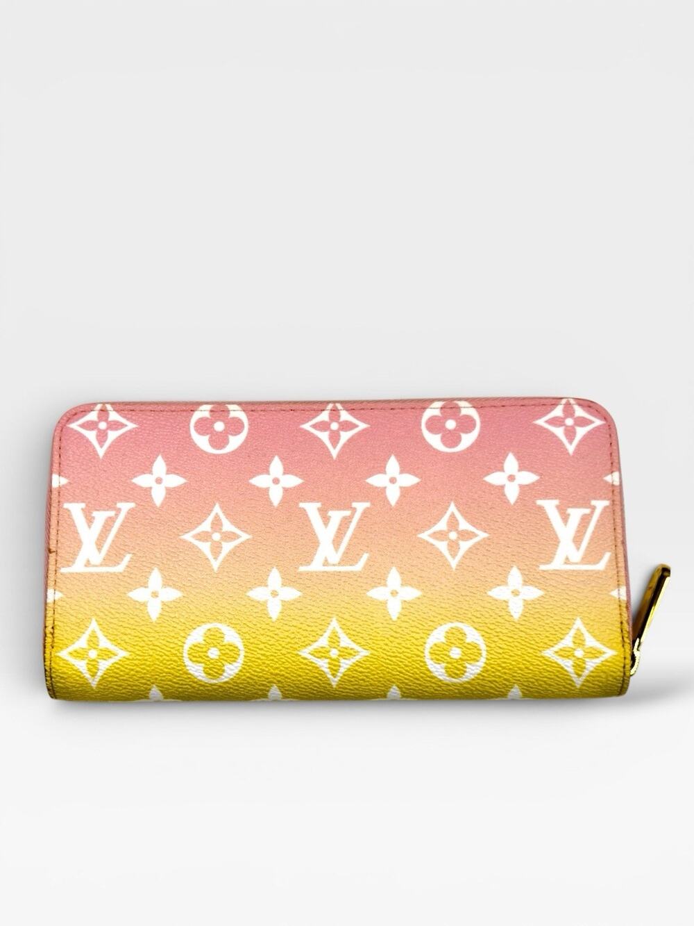 By The Pool Zippy Wallet Pink Yellow Monogram Giant LV Rare